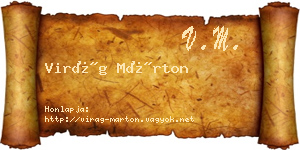 Virág Márton névjegykártya